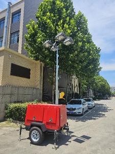 Nhà Máy Bán Hàng Trực Tiếp Xách Tay LED Chiếu Sáng Diesel Trailer Ánh Sáng Tháp Chiếu Sáng Khẩn Cấp 7M Manual Mast - Product Image 3