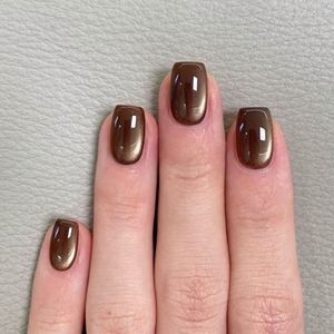 <span class=keywords><strong>Autocollants</strong></span> pour <span class=keywords><strong>ongles</strong></span> complets de couleur unie rouge vif style œil de chat scintillant 24 pièces Design 24 pièces <span class=keywords><strong>Ongles</strong></span> Meilleure vente - Product Image 3