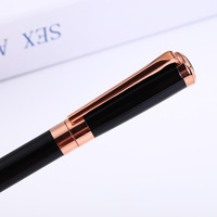 Stylo-coffret personnalisé en acier doré et rose, barrette de boules, pas cher, logo gravé, de luxe, cadeau d'encre, nouvelle collection