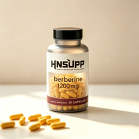 Capsules de berbérine 1200 mg, fabrication OEM, étiquette privée, approvisionnement direct d'usine, complément alimentaire à base de berbérine HCL, 60 capsules