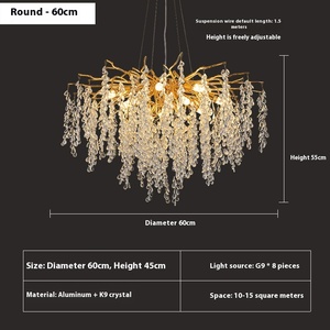 Candelabro de cristal de lujo francés, Arte Árabe, luz italiana creativa para restaurante, sala de estar, Exportación principal, instalación colgante - Product Image 5