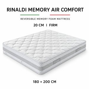 Matelas en mousse à mémoire de forme Rinaldi MEMORY AIR COMFORT 20 cm réversible été/hiver 180x200 cm extra ferme avec housse en polyester design moderne - Product Image 4
