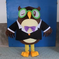Costume de mascotte hibou amusant, mascotte d'animal de dessin animé pour adultes