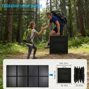 1000W Black <b>Foldable</b> Portable <b>Solar</b> <b>Panels</b> N-Type Mono Technology 25% Efficiency IP65 Waterproof CE Certified Outdoor - Product Image 4