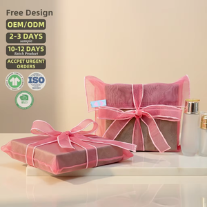 Luxury Eco-Friendly Reusable Handmade <b>Drawstring</b> Wholesale Custom Logo Transparent Clear Organza <b>Makeup</b> <b>Bag</b> Cosmetic Pouch - Product Image 1