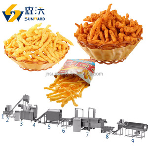 Línea de producción de Cheetos Kurkure de 150 kg/h, extrusora de alimentos para aperitivos fritos con rizos de maíz, máquina para hacer Nik Naks - Product Image 6