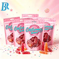 Pochette à fermeture éclair personnalisée, sachet en plastique refermable pour bonbons gélifiés, emballage alimentaire avec fenêtre, sachet à collation de qualité alimentaire
