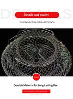 Panier pliable en acier inoxydable pour poissons, filet de pêche en mer, panier à crabes, protection et rangement – Accessoires de pêche Hebei