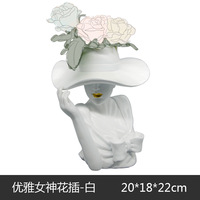 Déesse créative statue en résine moderne femme Vase résine artisanat pour fenêtre magasin de vêtements décoration de Table Vase décor