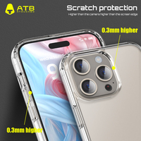 Étui de téléphone portable magnétique à chargement sans fil transparent de haute qualité ATB antichoc TPU+PC pour 16