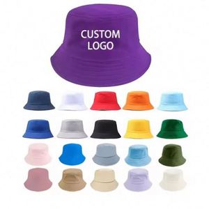 Custom Travel Fisherman Leisure Solid Color Men Women <b>Flat</b> Top Wide Brim Summer Cap Cotton Satin Lined Bucket <b>Hats</b> for Women - Product Image 1