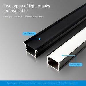 Nhựa hồ sơ ánh sáng khuếch tán góc PVC Đèn trần lõm 12V thạch cao tường LED dải nhôm hồ sơ - Product Image 5