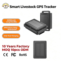 Traceur GPS intelligent 20000 mAh pour bovins et ovins, double charge solaire, longue autonomie, étanche IP68, en stock pour la vente en gros