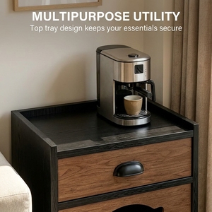 <span class=keywords><strong>Table</strong></span> <span class=keywords><strong>de</strong></span> chevet multifonctionnelle 2-en-1 en bois moderne avec tiroir et maison pour chat, mobilier pour animaux <span class=keywords><strong>de</strong></span> compagnie pour chambre/salon/appartement - Product Image 4