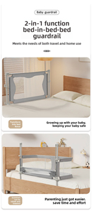 3-in-1 Newborn Baby <b>Bed</b> with Anti-Pressure Guardrail, <b>Foldable</b> <b>Bed</b>-in-<b>Bed</b> Crib for Living Room, Adjustable Safety <b>Bed</b> Rail - Product Image 4