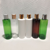 Botella de Plástico Transparente Marrón para Champú, 1000 ml, Botella Redonda para Champú Seco, Botella de Champú Cuadrada Dorada con Tapa, 150 ml, 200 ml, 8 oz