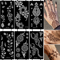 Pochoirs et Gabarits de Tatouage Corporel Temporaire Tendance, Motifs Assortis, Réutilisables, pour Main, Pied et Impression Artistique Manuelle