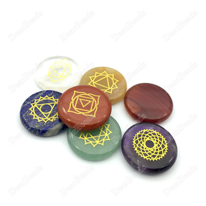 Natural Engraved Gemstone <strong>Kit</strong> 7 Seven Chakra <strong>Crystal</strong> Healing Set, Balancing Chakra Stone Set - Product Image 2