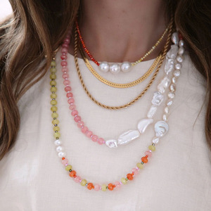 <span class=keywords><strong>Collana</strong></span> e Bracciale Bohemien con <span class=keywords><strong>Perle</strong></span> a Cuore in Pietra Naturale Arcobaleno, Collane Girocollo di <span class=keywords><strong>Perle</strong></span> <span class=keywords><strong>Barocche</strong></span> di Alta Qualità - Product Image 4