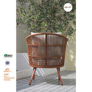 Silla de Cuerda BHR para Balcón, Esquinera, <span class=keywords><strong>Respaldo</strong></span> <span class=keywords><strong>Alto</strong></span>, Cómoda, para Sala de Estar, Jardín, <span class=keywords><strong>Terraza</strong></span>, con Cojines - Product Image 3