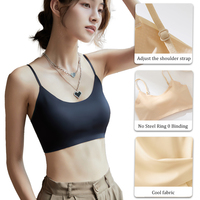 중국 속옷 공장 마담 풀컵 와이어프리 스포티 백리스 브라 아이스 실크 원단 솔리드 패턴 여성 속옷