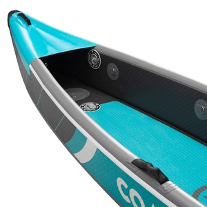 Kayak de pêche double places bleu pour sports nautiques en plein air OEM, 14 pieds, avec sièges, 430*80*10cm, bateau de pêche pour 2 personnes, 14 pieds, Kaya - Product Image 3