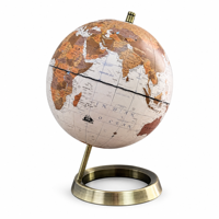 Globo Terráqueo Vintage con Base de Metal Bronce Antiguo, Mapa de Papel Decorativo, Geográfico, Personalizable OEM, Certificado CE ROHS, para Oficina y Hogar
