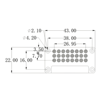 Module LED COB 60W 385/395/405nm 43x22mm 60° 11-13W/cm² pour polymérisation UV, module LED UV IP20 sur substrat en cuivre pour photolithographie