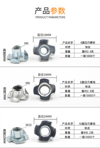 เฟอร์นิเจอร์แผ่นเหล็กสี่แฉกฝังพร้อมสกรูน็อตสี่แฉกที่ติดตั้งไว้ล่วงหน้าและสลักแผ่นไม้ - Product Image 2