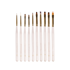 Pinceau de nail art personnalisé en gros, liner ovale à poils en nylon blanc nacré, manche métallique résistant à l'usure, outil de manucure multifonctionnel - Product Image 1