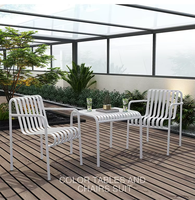 Ensemble de table et chaises de jardin en métal blanc imperméable, style nordique, pour l'extérieur – Vente chaude