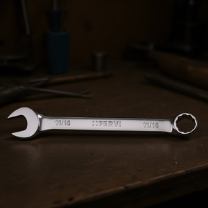 Fervi Combination <b>Wrench</b> 11/16 Inch Mirror Polished Chrome Plated - Product Image 3