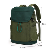 Sac à dos en toile résistant à l'eau unisexe Grand sac à dos de randonnée multi-poches motif géométrique (vert montagne) pour les couples