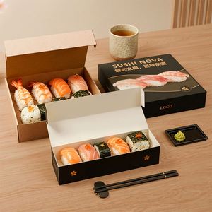Factory Supplier's <b>Biodegradable</b> Personalized Sushi Bento Box Takeout Sushi Roll Box with Compartments Insert - Product Image 2