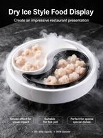 Assiette ronde créative Tai-Chi pour restaurant commercial de hot pot, pour pâtes de crevettes et de poisson, avec effet de fumée de glace sèche