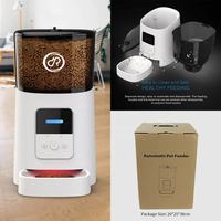 Distributeur automatique de nourriture pour animaux WiFi P005-6L, design moderne et robuste, contrôle par application, 15 repas par jour, enregistrement vocal, alarme de faible niveau de nourriture