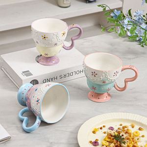 Tasse en céramique pour le bureau, tasse à eau pour femme, tasse créative pour le petit-déjeuner, tasse à lait, gobelet domestique anti-brûlure - Product Image 2