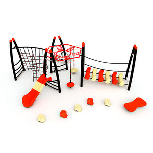 Sistema de parque de aventura Multiactividad: pared de escalada + Kit de curso de cuerda, instalación de entrenamiento al aire libre de servicio pesado para adultos/niños - Product Image 3