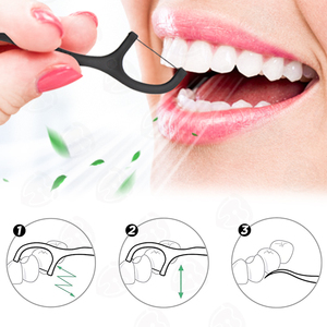 Filo Interdentale Biodegradabile al Carbone di Bambù con Aroma di Menta <span class=keywords><strong>per</strong></span> Uso Domestico con Confezione Personalizzabile OEM - Product Image 3