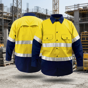 High Visibility Breathable Long Sleeve Cotton Mechanic Custom <b>Welding</b> Safety Worker <b>Shirt</b> Reflective Unisex CE/EN/AS/NZS - Product Image 3