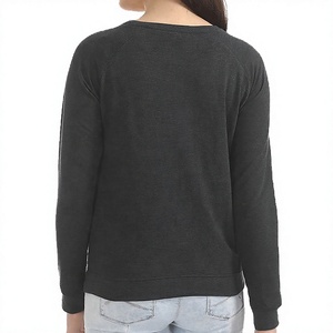 Women's Contrast <b>Raglan</b> Sweatshirt O Neck Long Sleeve Color Blocking Lace Front Logo Summer Autumn Casual Wear - Product Image 3