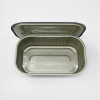 Vente en gros Boîte de conserve en fer blanc rectangulaire vide personnalisée avec couvercle pour emballage alimentaire de viande de thon sardine poisson