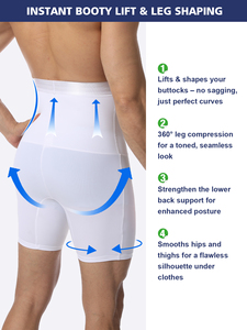 Boxer a vita alta da uomo, modellanti in maglia, con controllo pancia, direttamente dalla fabbrica - Product Image 2