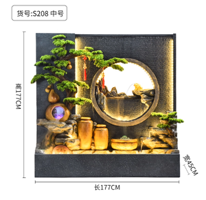 <span class=keywords><strong>Fontana</strong></span> Moderna a Parete d'Acqua in Fibra di Vetro con Ornamenti Rocciosi per Esterni di Ville, Club, Hotel, Giardini, Cortili e Laghetti - Product Image 3