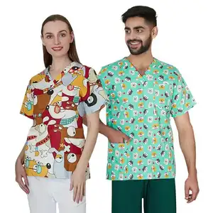Unisex Vrouwen En Man Medische Scrub Sets Custom Logo Ziekenhuis Uniform Medische Verpleegkundige Scrubs Katoen Medische Scrubs Scrubs