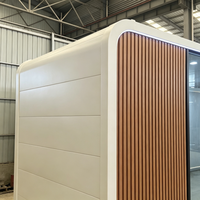 Kit de maisonnette moderne Apple Cabin avec extérieur incurvé et verre panoramique pour studios de jardin, directement du fabricant