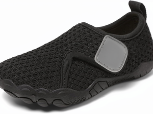<span class=keywords><strong>Zapatos</strong></span> acuáticos de verano para bebés, niñas y niños, para nadar al aire libre, anfibios, con velcro, malla, ligeros, antideslizantes, con protección para los dedos, color negro - Product Image 1