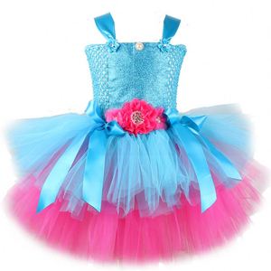 4ourcostumes Fashionable Halloween Kids Blue Dresses Performance Children Troll <b>Elf</b> Cosplay <b>Costume</b> <b>Girls</b> Layered Princess Dress - Product Image 2
