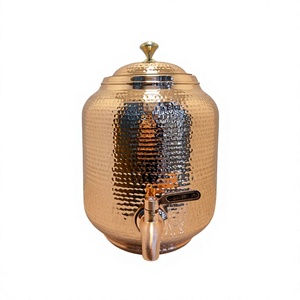 Distributeur d'eau en cuivre pur le plus vendu avec robinet anti-fuite, design martelé à la main écologique, réservoir d'eau potable de 8 L pour la maison - Product Image 5