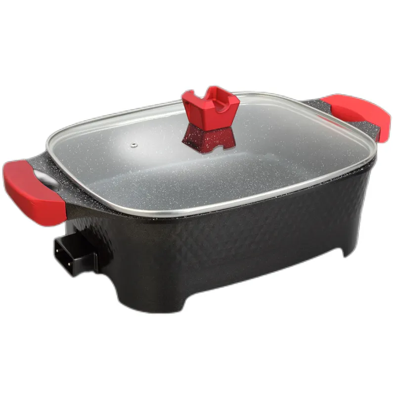 New 1500w 9L Non-stick cooking surface die-casting aluminium alloy electric fry pan with adjustable temperature